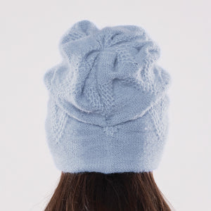 Women's winter Chevron Crystal Hat shown in the colour pale blue.