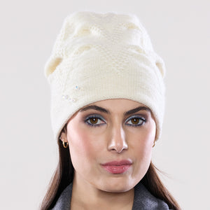Women's winter Chevron Crystal Hat shown in the colour winter.