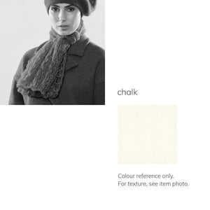 Women's winter Web Topper Scarf shown in the colour chalk.