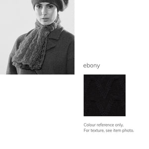 Women's winter Web Topper Scarf shown in the colour ebony.