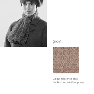 Women's winter Web Topper Scarf shown in the colour grain.