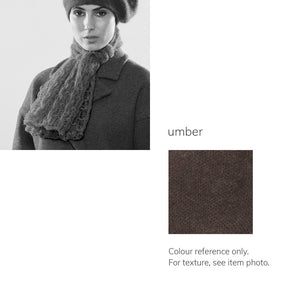Women's winter Web Topper Scarf shown in the colour umber.