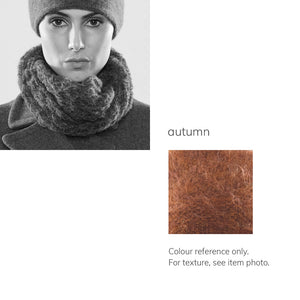 Women's winter Web Loop Scarf shown in the colour autumn.