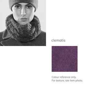 Women's winter Web Loop Scarf shown in the colour clematis.