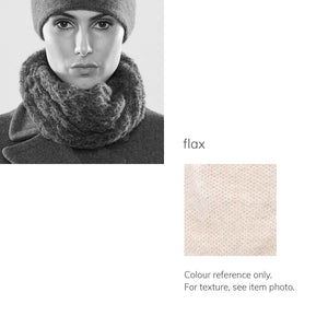 Women's winter Web Loop Scarf shown in the colour flax.
