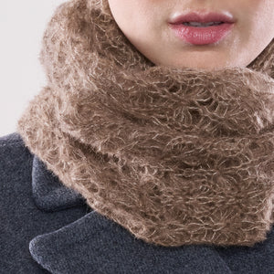 Women's winter Web Loop Scarf shown in the colour grain.