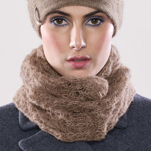 Women's winter Web Loop Scarf shown in the colour grain.