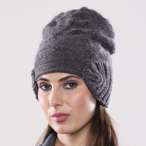 Women's winter Orion Earmuff Hat shown in the colour slate.