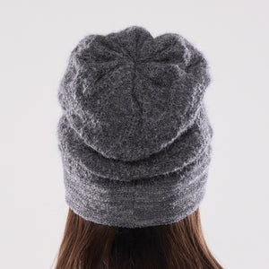 Women's winter Pavo Ribbon Toque shown in the colour slate.