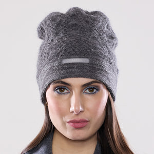 Women's winter Pavo Ribbon Toque shown in the colour slate.