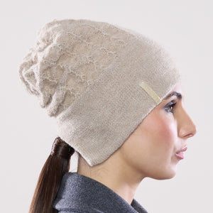 Women's winter Solstice Hat shown in the colour beech.