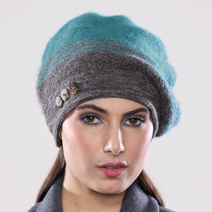 Women's winter Couloir Button Tam in coal to water.