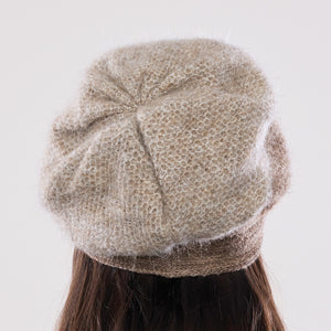 Women's winter Couloir Button Tam in toffee to barley.