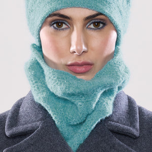 Women's winter Little Nakiska Loop Scarf shown in the colour robin's egg.