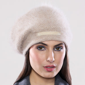 Women's winter Mountaineer Tam shown in the colour flax.