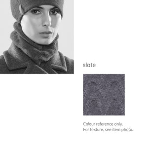 Women's winter Chevron Collar shown in the colour slate.