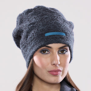 Women's winter Doppelzägger Ribbon Hat shown in the colour deep teal.