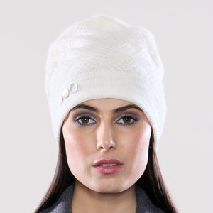 Women's winter Gemini Hat shown in the colour snowflake.