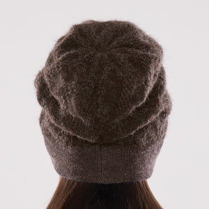Women's winter Gemini Hat shown in the colour terra.