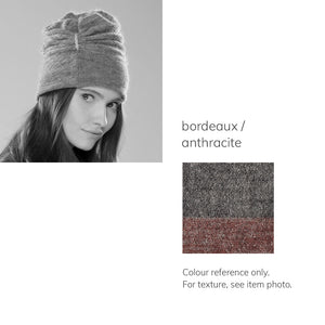 Women's winter Tara Two-Tone Hat in bordeaux/anthracite