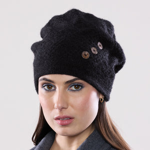 Women's winter Clendenan Toque shown in the colour black.
