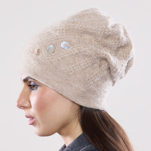Women's winter Clendenan Toque shown in the colour butterscotch.