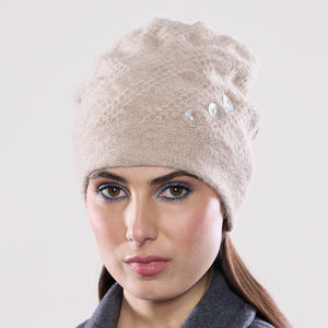 Women's winter Clendenan Toque shown in the colour butterscotch.