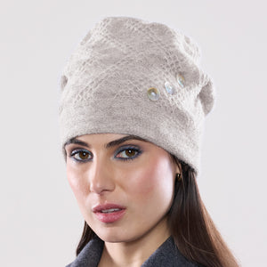 Women's winter Clendenan Toque shown in the colour flannel.