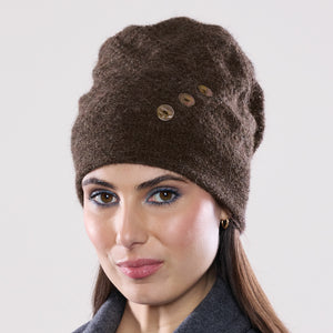 Women's winter Clendenan Toque shown in the colour terra.