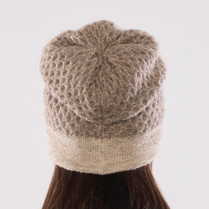 Women's winter Honeycomb Velvet Hat shown in the colour amber.