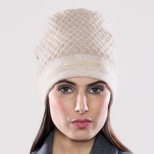 Women's winter Honeycomb Velvet Hat shown in the colour butterscotch.