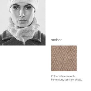 Women's winter Little Kingston Loop Scarf shown in the colour amber.