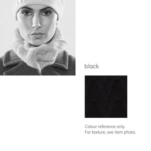 Women's winter Little Kingston Loop Scarf shown in the colour black.