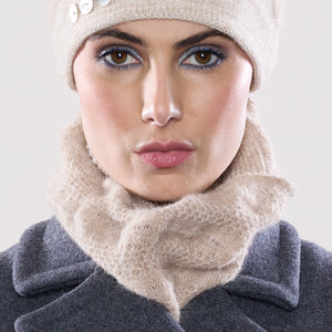 Women's winter Little Kingston Loop Scarf shown in the colour butterscotch.