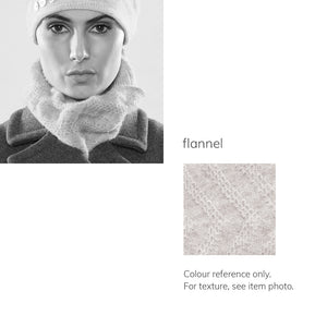 Women's winter Little Kingston Loop Scarf shown in the colour flannel.