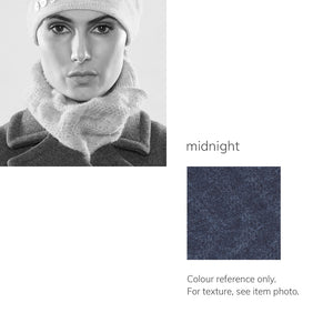 Women's winter Little Kingston Loop Scarf shown in the colour midnight.