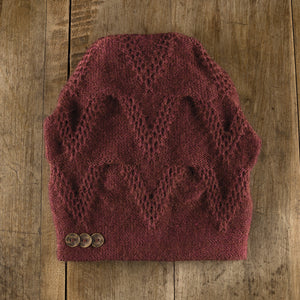 Chevron winter hat in maroon